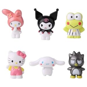 Hello Kitty Cute Character Mini Figurine Set Of 6 NWT